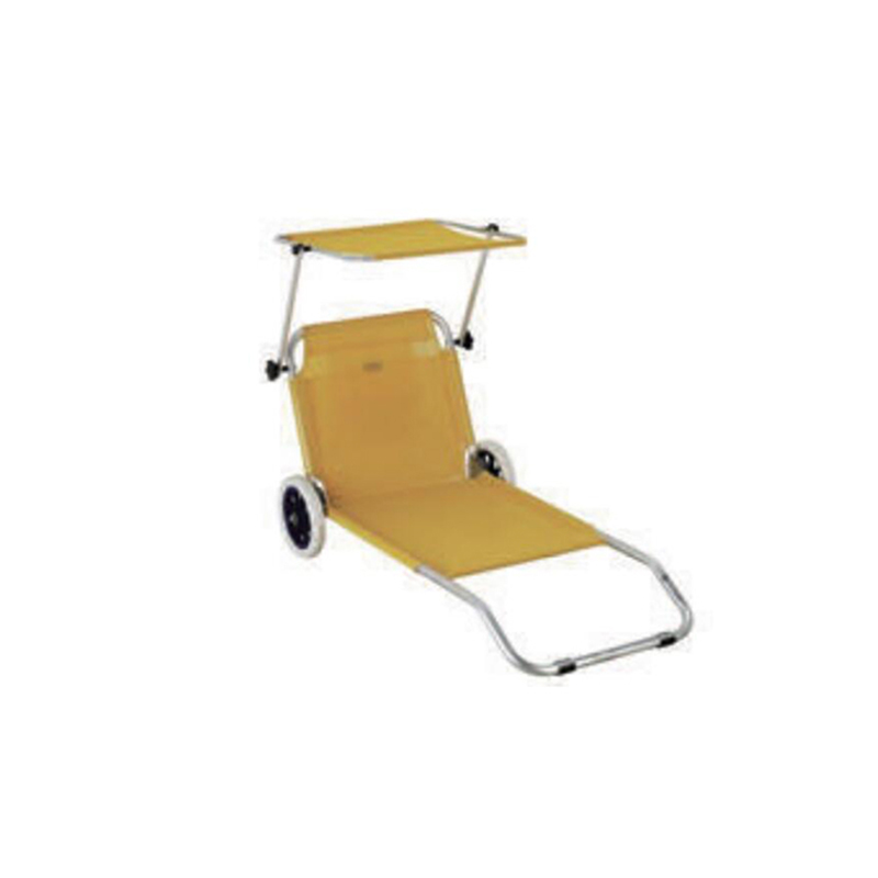 Folding beach chair with canopy and wheels